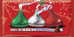 Hershey’s Kisses Brand Milk Chocolates Red/Green/Silver Foils
